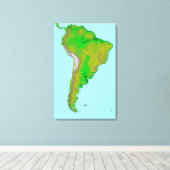 Topografische Sicht Südamerikas Leinwanddruck (Insitu (Holzboden))