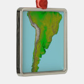 Topografische Sicht Südamerikas Ornament Aus Metall (Rechts)
