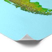 Topografische Sicht Südamerikas Poster (Ecke)