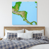 Topografische Sicht Zentralamerikas Leinwanddruck (Insitu (Schlafzimmer))