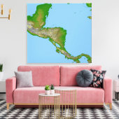 Topografische Sicht Zentralamerikas Leinwanddruck (Insitu (Wohnzimmer))