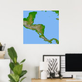 Topografische Sicht Zentralamerikas Poster (Heimbüro)