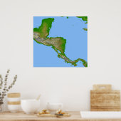 Topografische Sicht Zentralamerikas Poster (Küche)