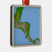 Topografische Sicht Zentralamerikas Silbernes Ornament (Rechts)