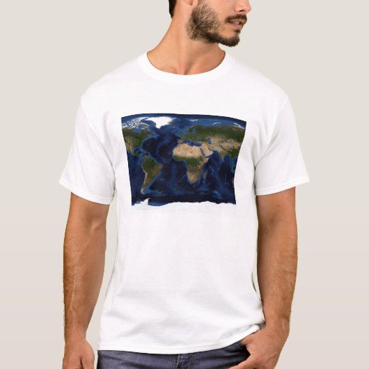 Topografische und bathymetrische Schattierung der T-Shirt (Vorderseite)