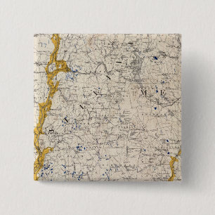 Topografische und glaziale Karte von New Hampshire Button