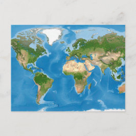 Topografische Weltkarte Erde Illustration Postkarte