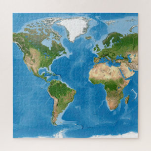 Topografische Weltkarte Erde Illustration Puzzle