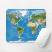 Topografische Weltkarte Erdillustration Mousepad (Mit Mouse)