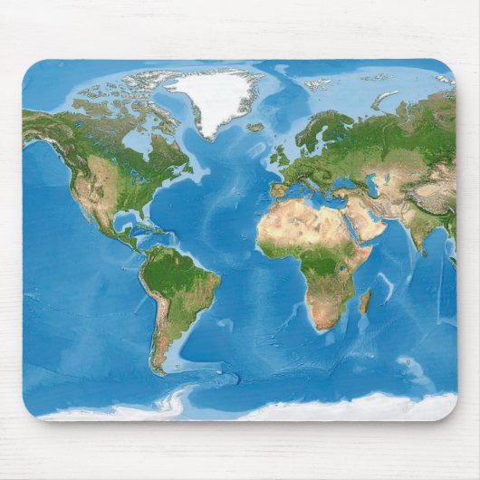 Topografische Weltkarte Erdillustration Mousepad (Vorne)