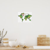 Topografische Weltkarte Poster (Küche)