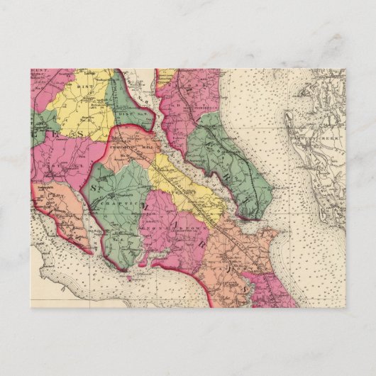 Topografischer Atlas der Landkreis von Maryland 6 Postkarte (Vorderseite)