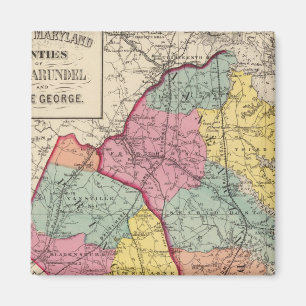 Topografischer Atlas der Maryland-Landkreis 4 Magnet