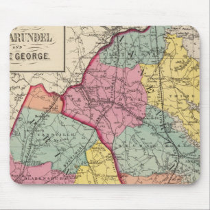 Topografischer Atlas der Maryland-Landkreis 4 Mousepad
