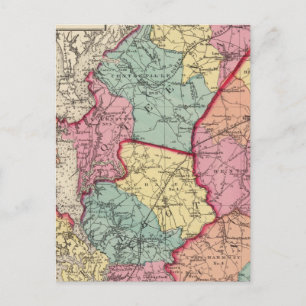 Topografischer Atlas der Maryland-Landkreis Postkarte