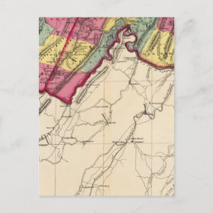 Topografischer Atlas der Maryland-Landkreis Postkarte
