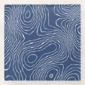 Topografischer Bio Druck der Erdlinie. Glasuntersetzer (Vorderseite)