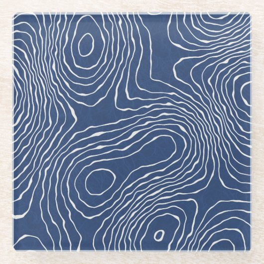 Topografischer Bio Druck der Erdlinie. Glasuntersetzer (Vorderseite)