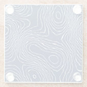 Topografischer Bio Druck der Erdlinie. Glasuntersetzer (Rückseite)