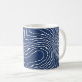 Topografischer Bio Druck der Erdlinie. Kaffeetasse (VorderseiteRechts)