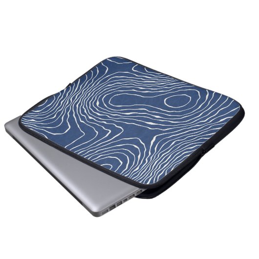 Topografischer Bio Druck der Erdlinie. Laptopschutzhülle (Vorne Knopf)