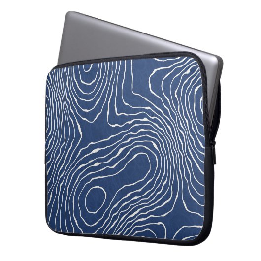 Topografischer Bio Druck der Erdlinie. Laptopschutzhülle (Vorderseite Links)