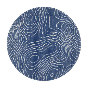 Topografischer Bio Druck der Erdlinie. Schneidebrett