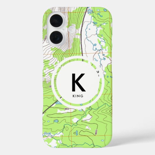 Topografisches Kartenmonogramm Case-Mate iPhone Hülle (Rückseite)