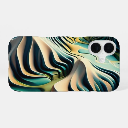 Topographic Currents iPhone 16 Hülle (Rückseite (Horizontal))