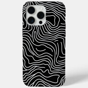 Topographic Line Art in Black 🗺️ Case-Mate iPhone Hülle
