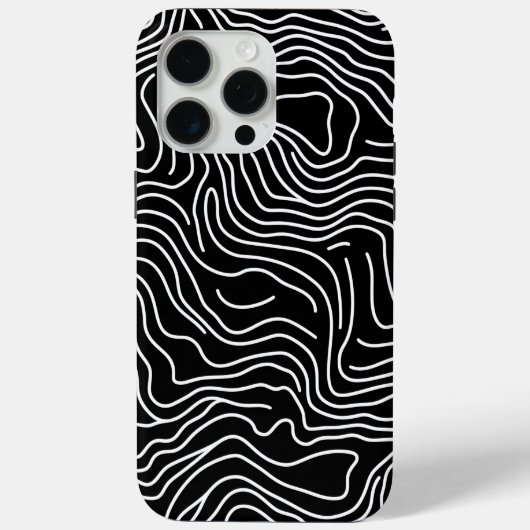 Topographic Line Art in Black 🗺️ Case-Mate iPhone Hülle (Rückseite)