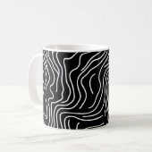 Topographic Line Art in Black 🗺️ Kaffeetasse (Vorderseite Links)