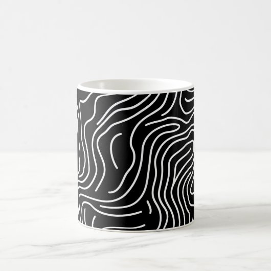 Topographic Line Art in Black 🗺️ Kaffeetasse (Mittel)