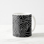 Topographic Line Art in Black 🗺️ Kaffeetasse (VorderseiteRechts)