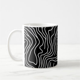 Topographic Line Art in Black 🗺️ Kaffeetasse