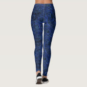 Topographic Line Pattern | Midnight Sapphire Leggings (Rückseite)