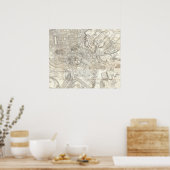 Topographic Map of Ancient Rome, Italy Poster (Küche)