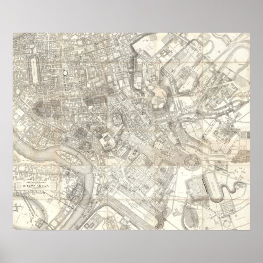 Topographic Map of Ancient Rome, Italy Poster (Vorne)