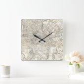 Topographic Map of Ancient Rome, Italy Quadratische Wanduhr (Zuhause)