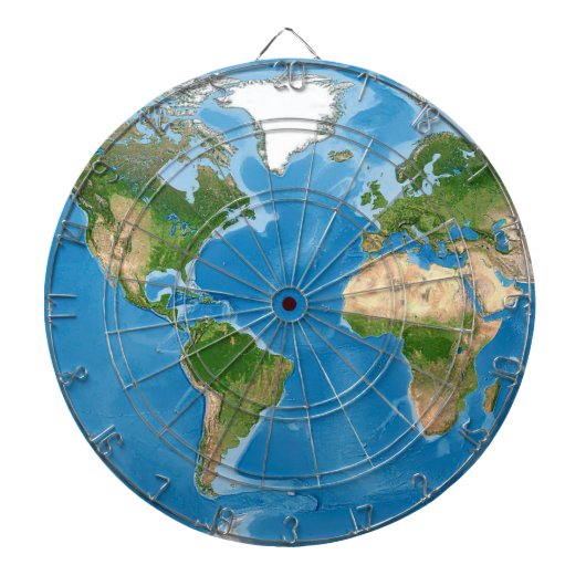Topographic World Map Earth Illustration Dartscheibe (vorne)
