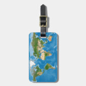 Topographic World Map Earth Illustration Gepäckanhänger (Vorderseite vertikal)