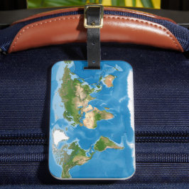 Topographic World Map Earth Illustration Gepäckanhänger