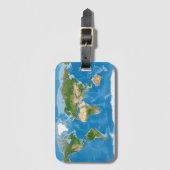 Topographic World Map Earth Illustration Gepäckanhänger (Vorderseite Vertikal)