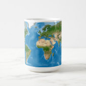 Topographic World Map Earth Illustration Kaffeetasse (Mittel)