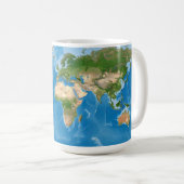 Topographic World Map Earth Illustration Kaffeetasse (VorderseiteRechts)