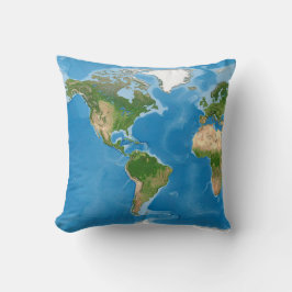 Topographic World Map Earth Illustration Kissen