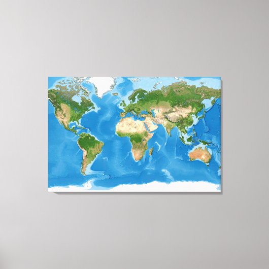 Topographic World Map Earth Illustration Leinwanddruck (Vorderseite)