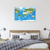 Topographic World Map Earth Illustration Leinwanddruck (Insitu (Schlafzimmer))