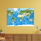 Topographic World Map Earth Illustration Leinwanddruck (Insitu (Wohnzimmer))