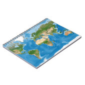 Topographic World Map Earth Illustration Notizblock (Linke Seite)